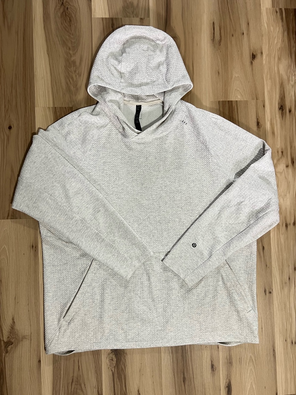 Lululemon At Ease Hoodie - Heathered Light Ivory / White Mens Sweatshirt